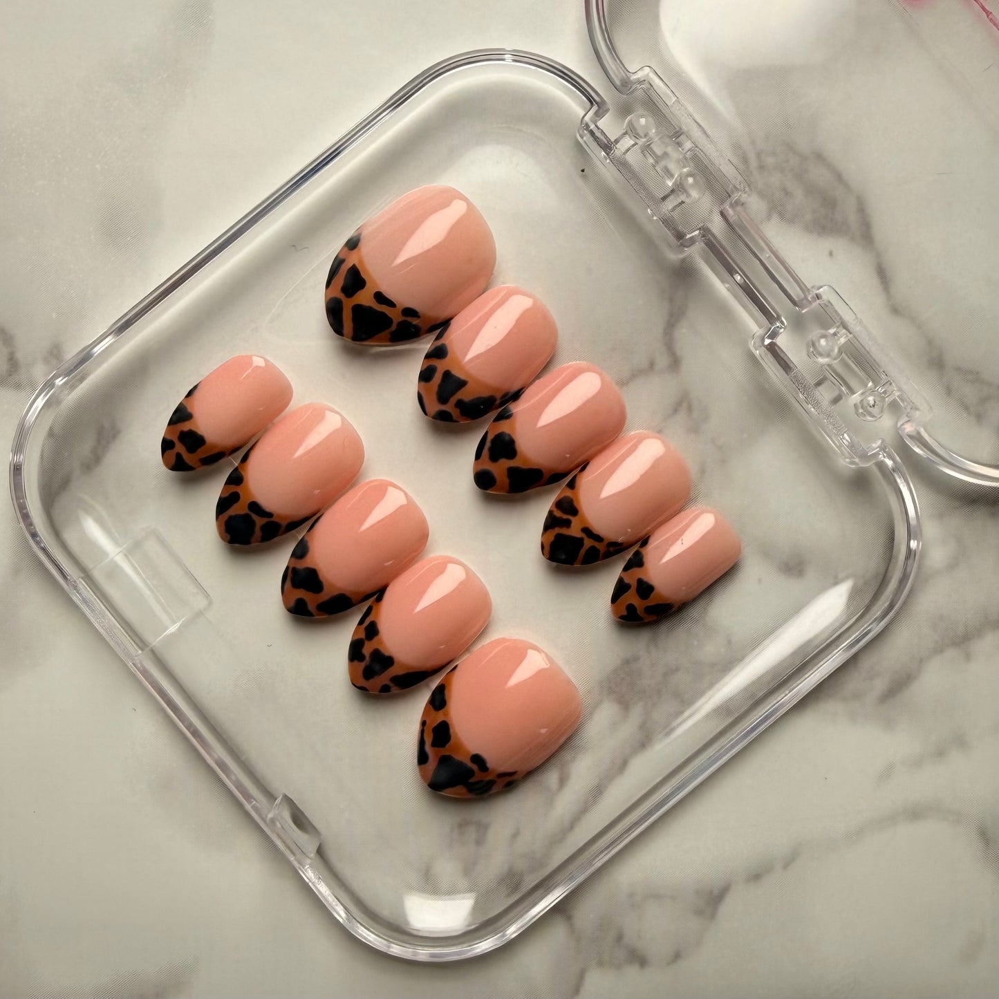 Wild Mocha French Tip Press On Nails (10 nails)