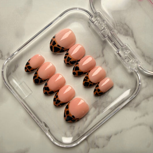Wild Mocha French Tip Press On Nails (10 nails)