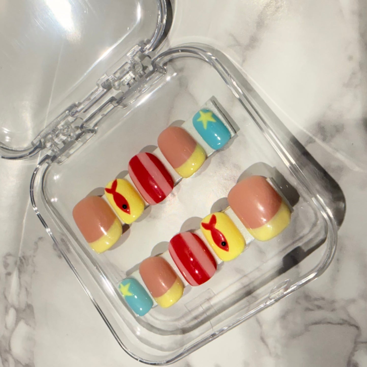 Coastal Carnival Press-On Nails (10 nails)
