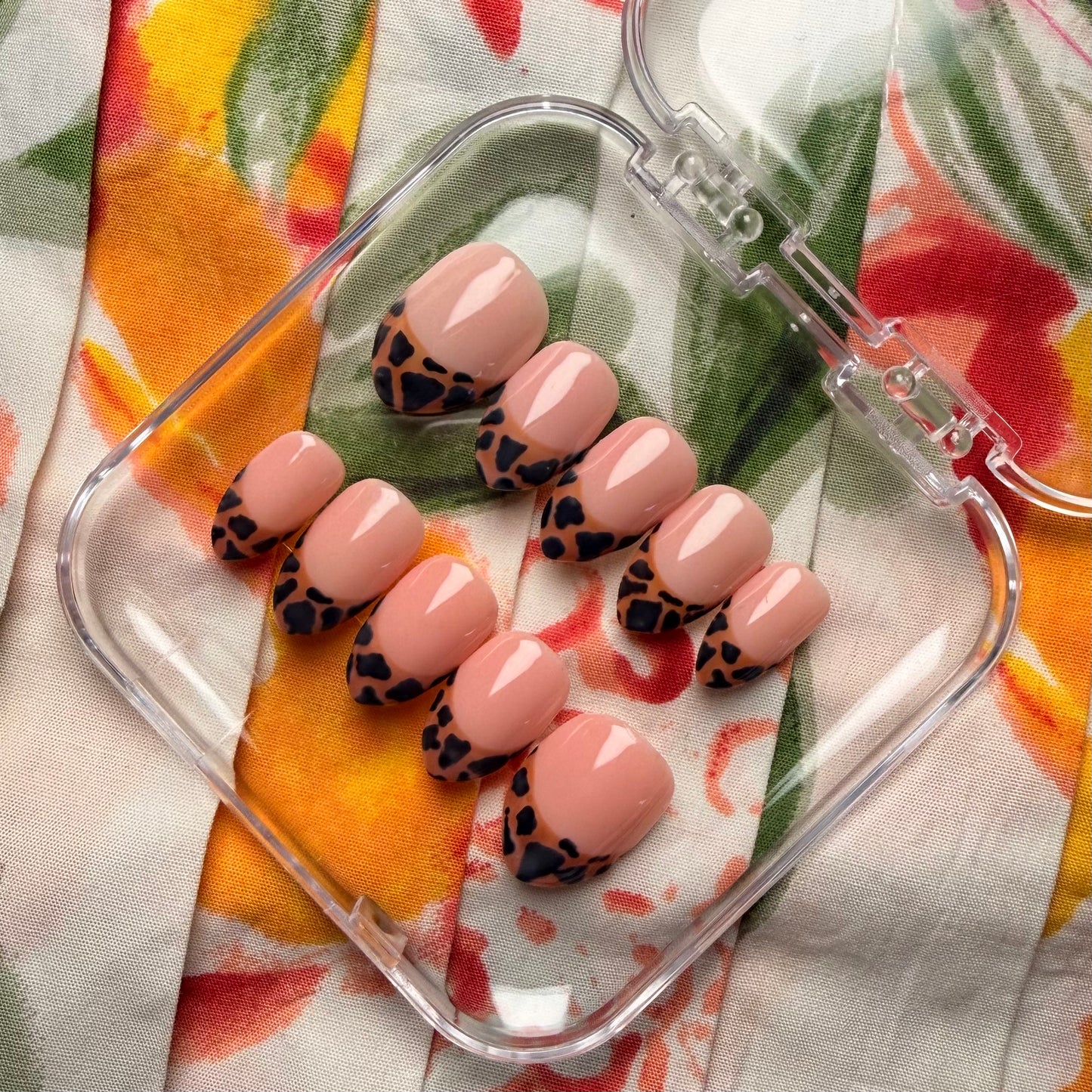Wild Mocha French Tip Press On Nails (10 nails)