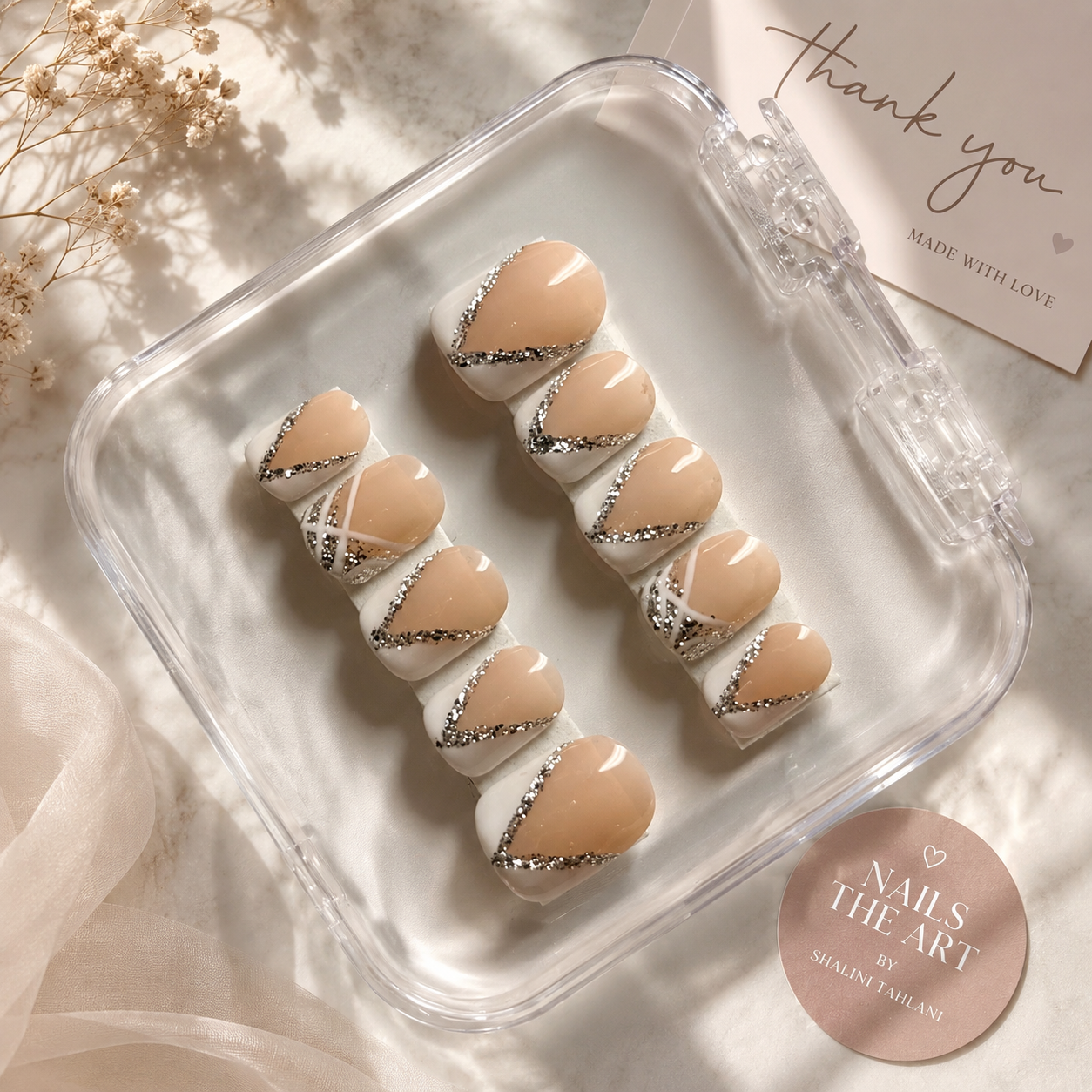 Champagne Swirl Press-On Nails (10 nails)
