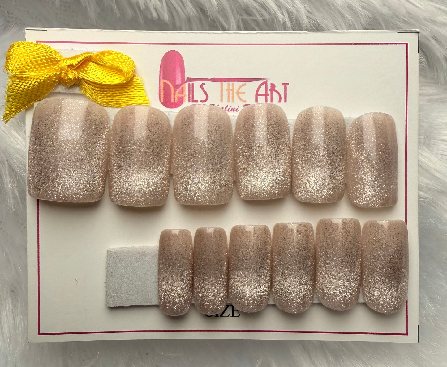 Champagne Cat Eye Press-On Nails | Magnetic Shimmer Luxe Set (Universal)