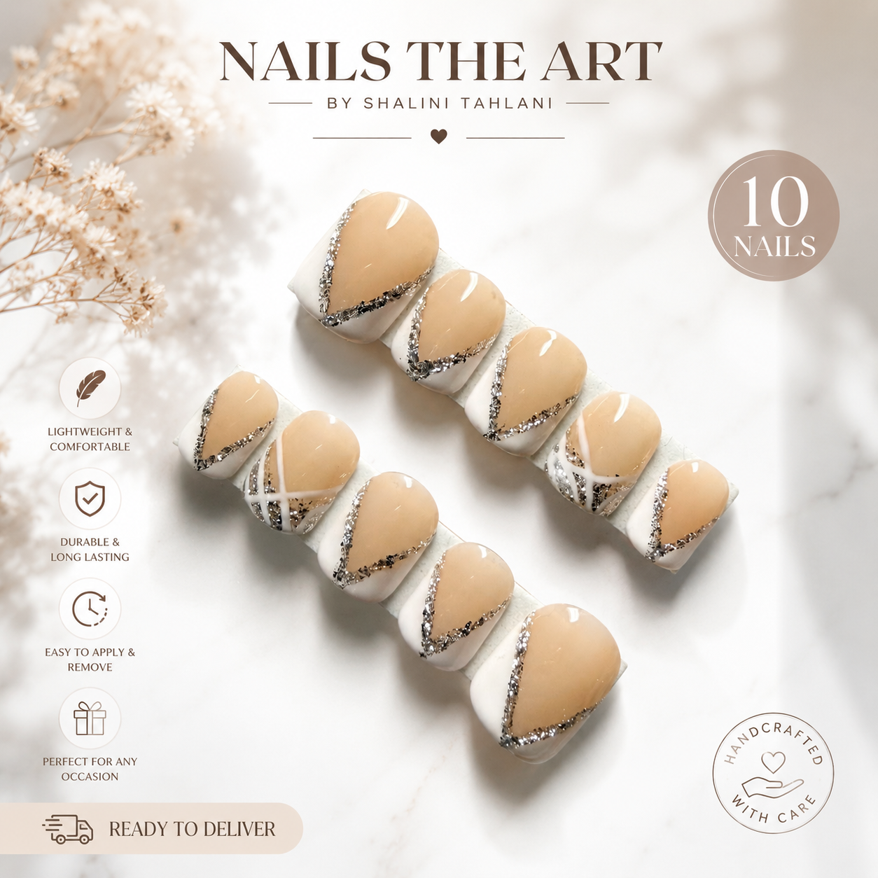 Champagne Swirl Press-On Nails (10 nails)