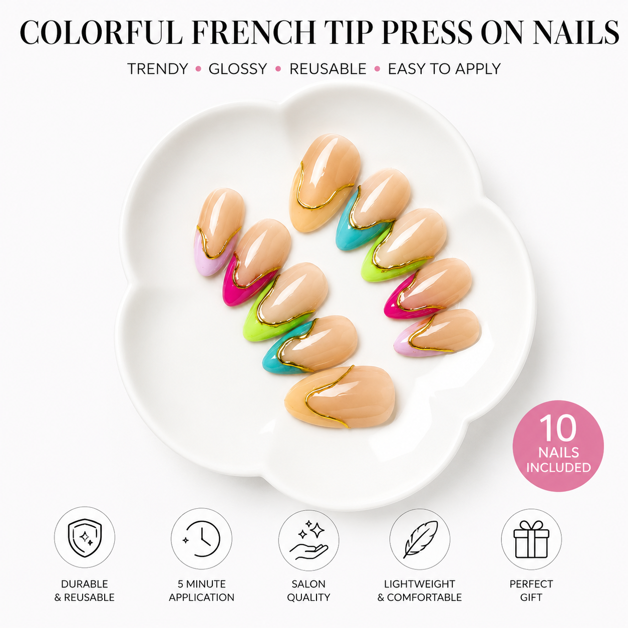 Candy Wave Press On Nails (10 nails)
