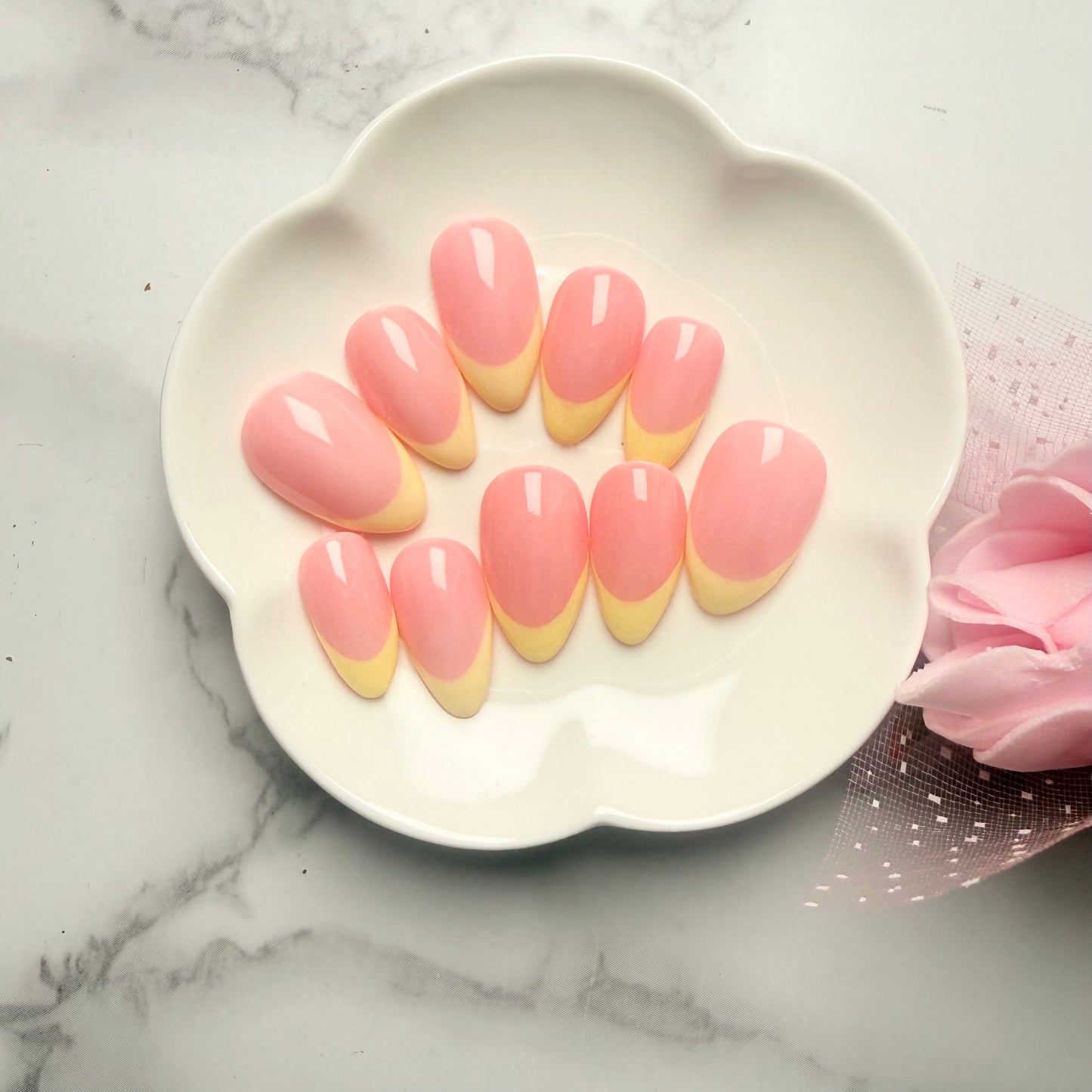 Cotton Blush French Tip Press On Nails (10 nails)