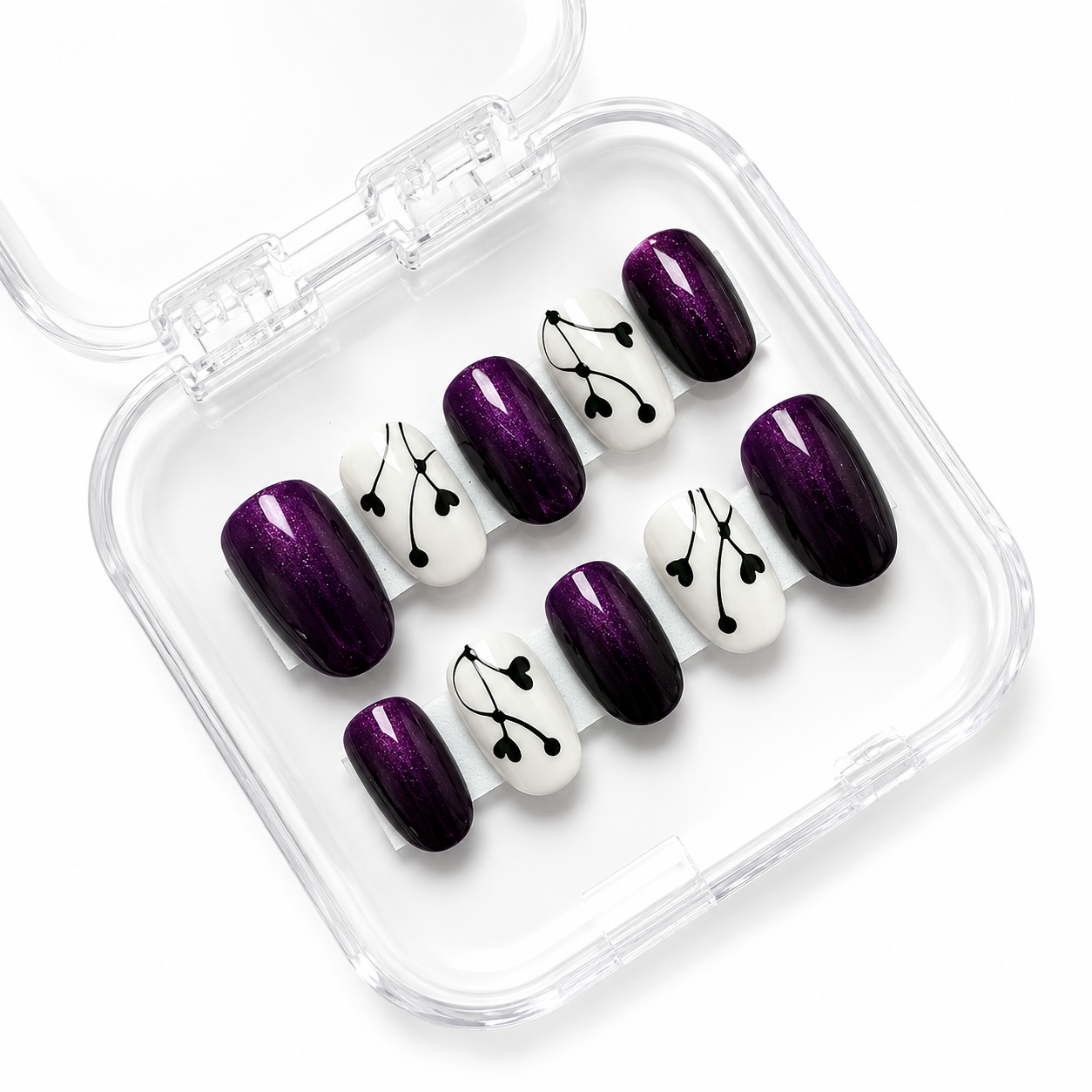 Amethyst Heart Press-On Nails (10 nails)