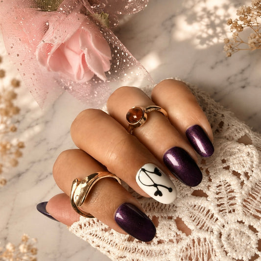 Amethyst Heart Press-On Nails (10 nails)