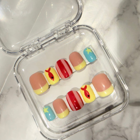 Coastal Carnival Press-On Nails (10 nails)