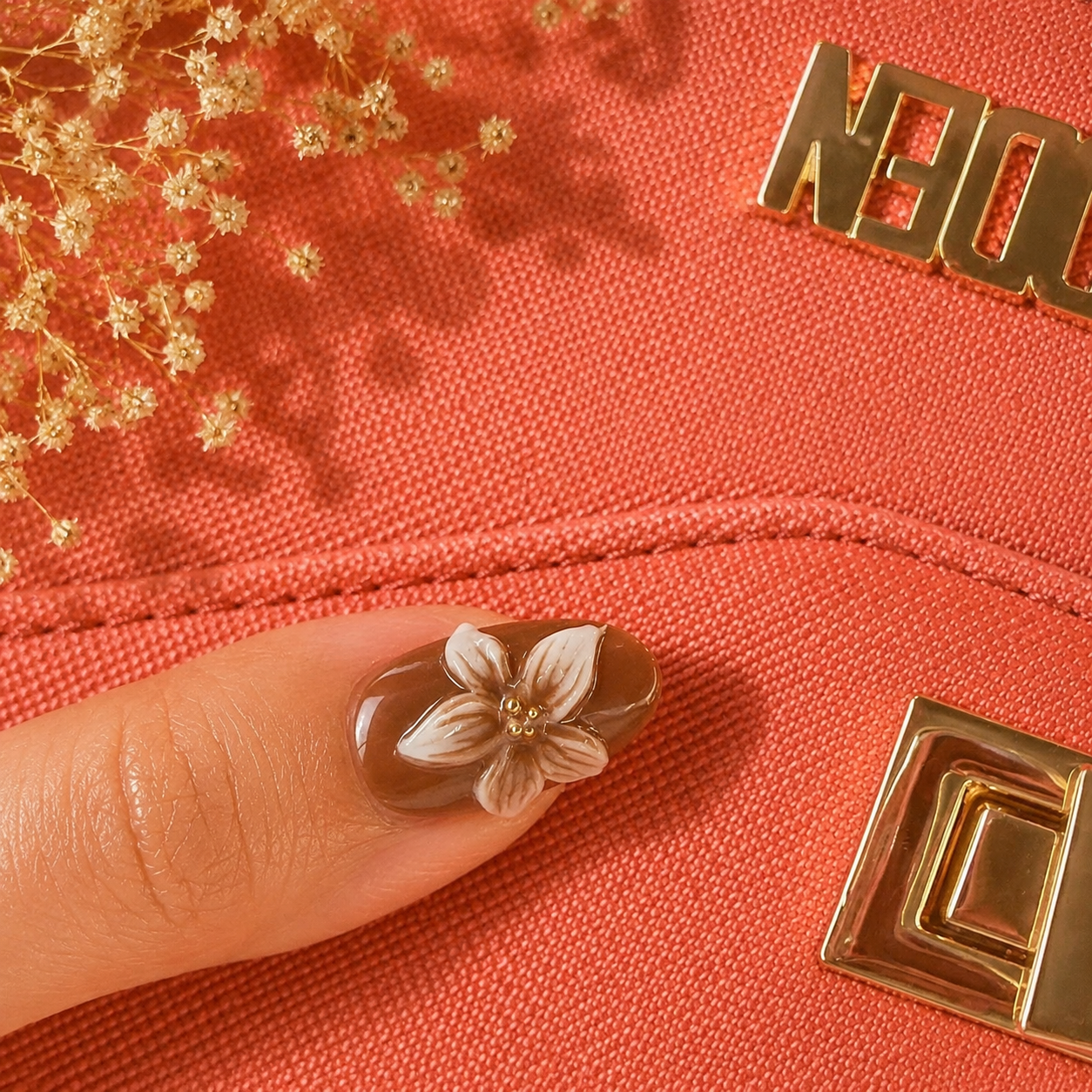 Caramel Bloom Press-On Nails (10 nails)