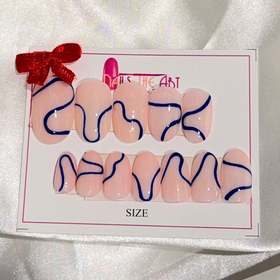 Midnight Swirl Nude Press - On Nails (Universal)