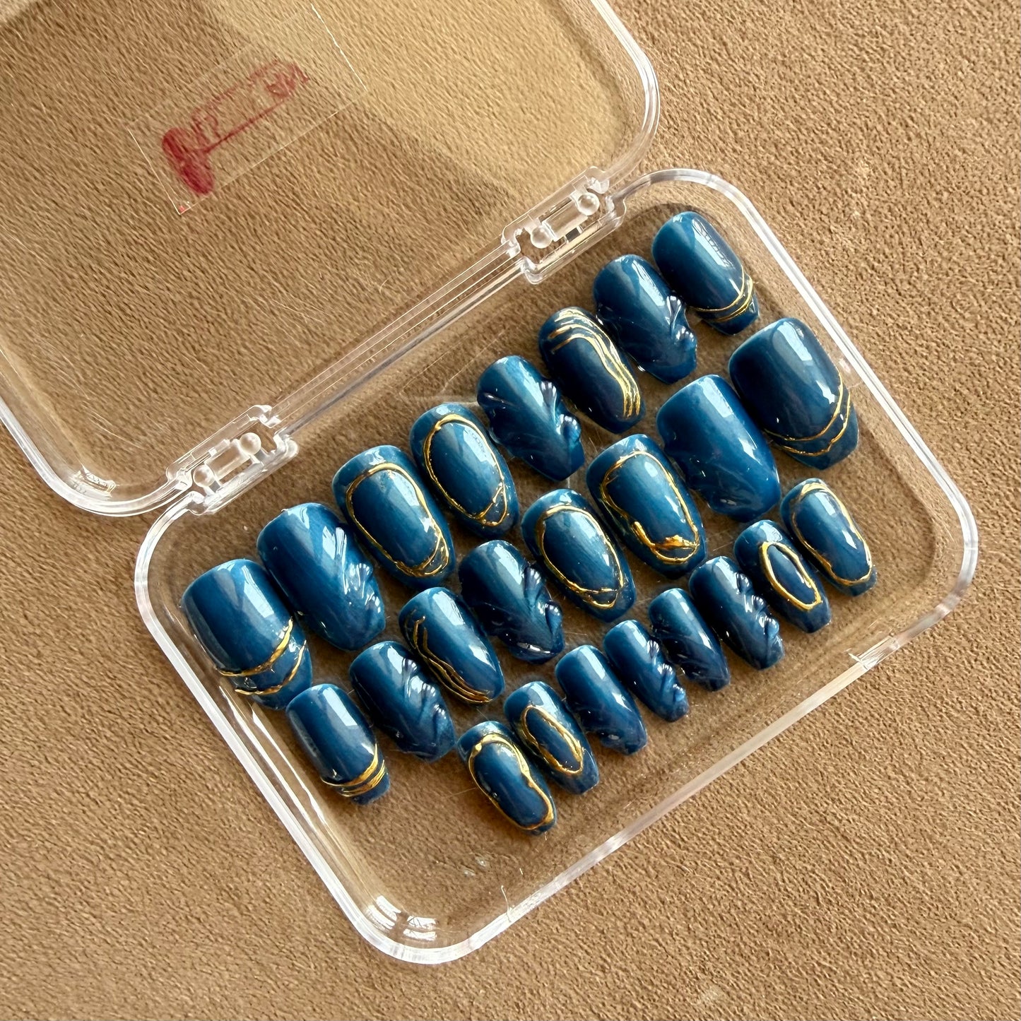 Celestial Blue 3D Chrome Press On Nails | Designer Nails