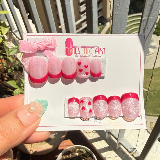 Sweetheart Pink Cat Eye French Press - On Nails
