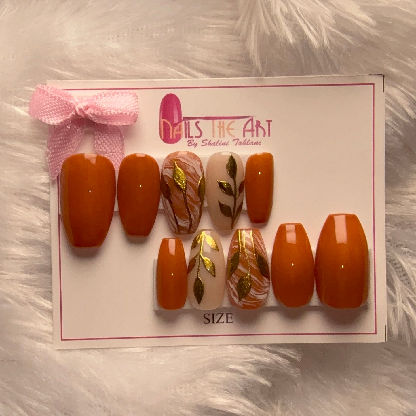 Golden Cocoa Chrome Press-On Nails | Brown & Gold Chrome Luxury Set
