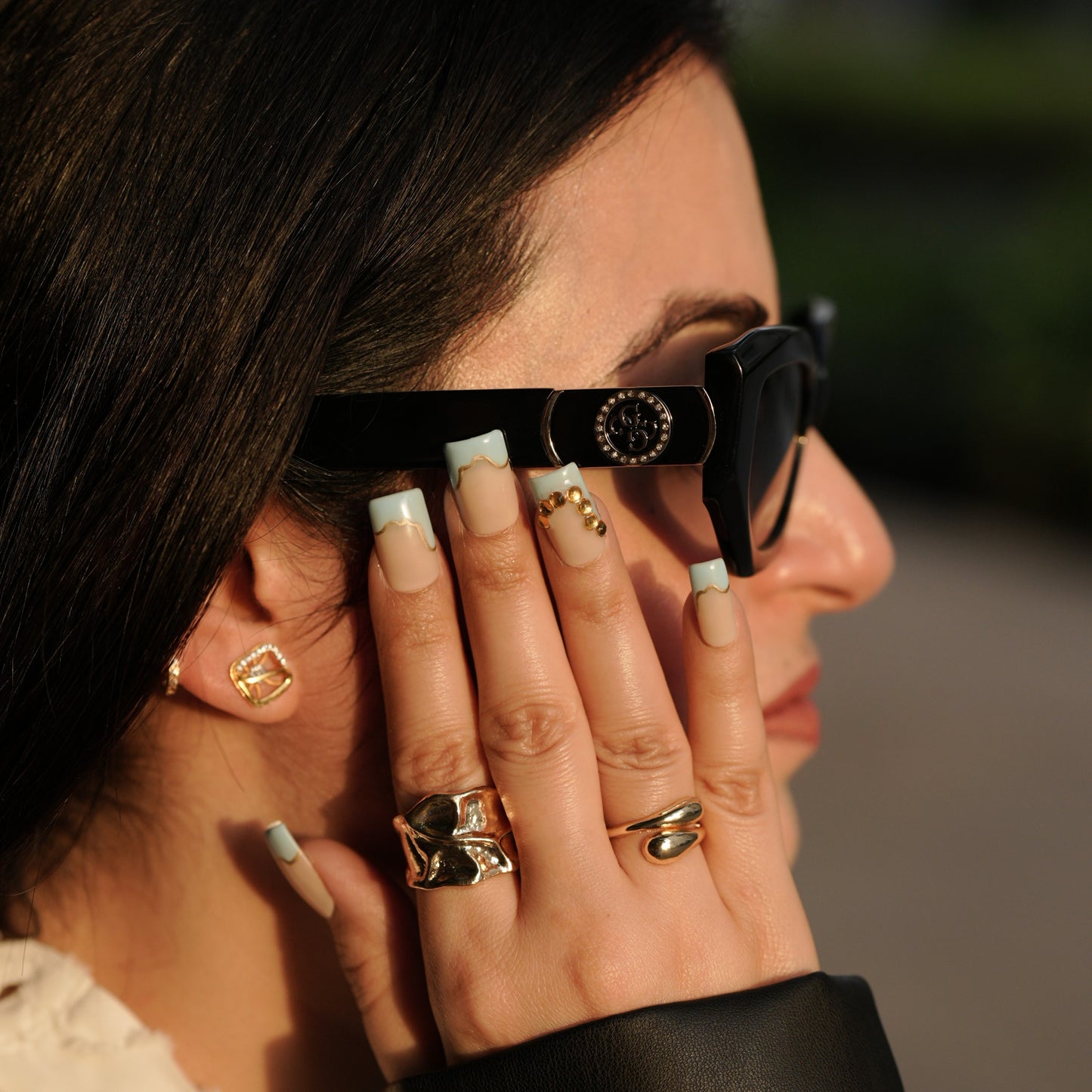 Pastel Blue Minimal Luxe Press-On Nails (Universal)