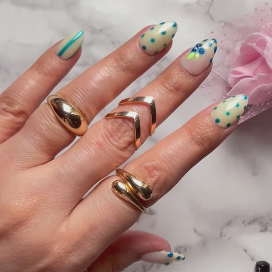 Berry Bliss Nail Set | Cute Pastel Press-On Nails | Handmade Aesthetic 3d Gel Nails (10 nails)