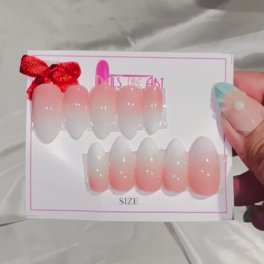 Peach Blush Ombre Press-On Nails – Glossy Minimal Luxe | Almond Shape