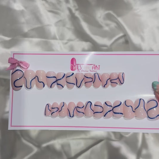 Midnight Swirl Nude Press - On Nails (Universal)