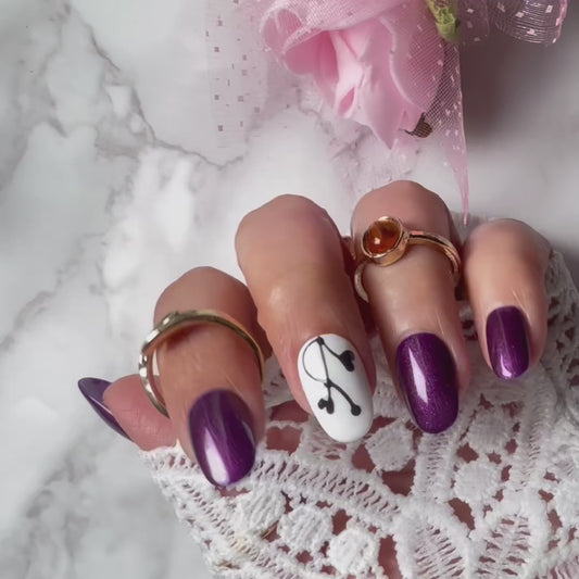 Amethyst Heart Press-On Nails (10 nails)
